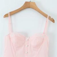 PB & ZA2025 dulce temperamento simple ajustado vestido con tirantes decorado con botones Falda corta novedad de verano ropa de mujer - details 7
