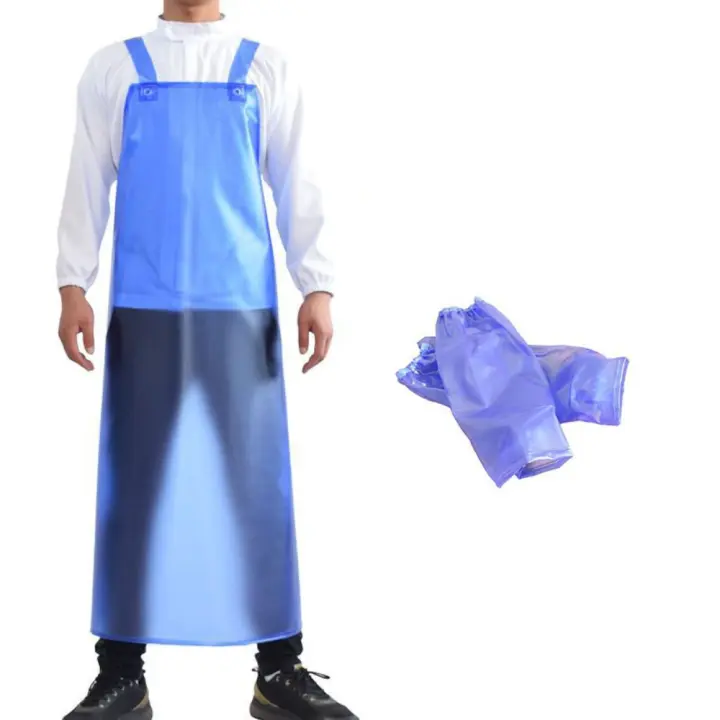 Delantal impermeable para matadero, ropa de jardín resistente al desgaste y al aceite, delantal grueso con manga para pintar, para adultos - 1