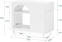 Mesa Auxiliar con 2 Estantes Consola Mesita de Noche con Ruedas Mesa Blanca Mesita 70 x 35 x 60 cm FBT34-W ES - details 37