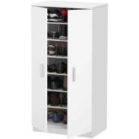 7 estantes para zapatos con cierre de 2 puertas, estructura de madera, armario auxiliar multiusos, tamaño 108 x 55 x 36 cm (roble) - details 9