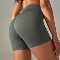 Hamidou-pantalones cortos deportivos de Yoga para mujer, mallas sin costuras para correr, ciclismo, cintura alta, entrenamiento, gimnasio, Verano - details 42