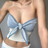 BUNO-Tops blancos Y2K para niña, Tops cortos estampados sin mangas, Top ajustado informal de calle, 2025. - details 1