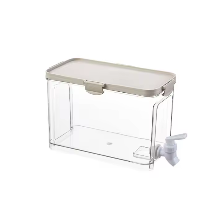 Dispensador transparente de la bebida con El Grifo y la tapa, Caldera fría, Tanque plástico de la bebida de la capacidad Grande, refrigerador, 3.9L - 1