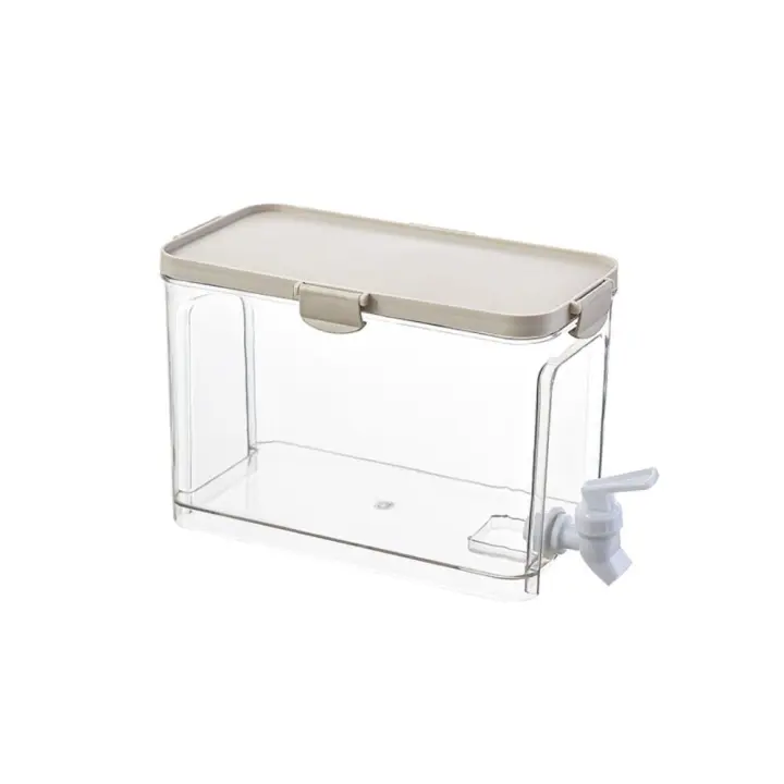 Dispensador transparente de la bebida con El Grifo y la tapa, Caldera fría, Tanque plástico de la bebida de la capacidad Grande, refrigerador, 3.9L - 1