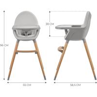 bebé 2 en 1, Silla Infantil, Trona portatil, Patas de Madera, Bandeja Ajustable, Fácil de limpiar, para niños, Beige - details 23