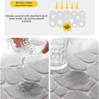 Alfombrilla de baño con patrones de hojas, alfombra de baño antideslizante, alfombrilla de inodoro en forma de U, alfombra suave de baño absorbente, decoración de baño, accesorio para el hogar - details 3
