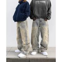 Vintage Hip Hop Loose Y2k Jeans Hombre,Harajuku bordado pantalones de mezclilla,Pantalones de piel recortada divididos,Pantalones casuales punk para las mujeres - details 1