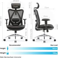 Silla de escritorio para computadora con reposacabezas ajustable y soporte lumbar, respaldo alto, silla ejecutiva giratoria para oficina en casa (azul claro) - details 17