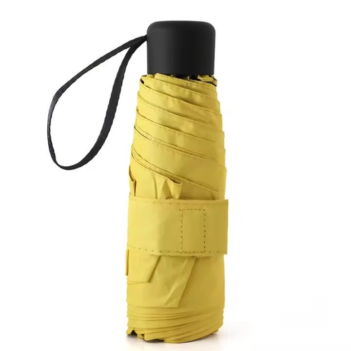 Mini paraguas plegable ultraligero de bolsillo para mujer, paraguas plegable a prueba de viento, paraguas compacto de viaje para lluvia para hombre, paraguas protector solar para exteriores Um - 1