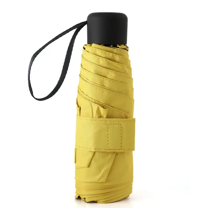 Mini paraguas plegable ultraligero de bolsillo para mujer, paraguas plegable a prueba de viento, paraguas compacto de viaje para lluvia para hombre, paraguas protector solar para exteriores Um - 1