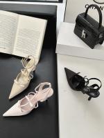 Sandalias Platas de Tacón Alto para Mujer Punta Afilada Francesa Diseño de Bolsa de lazo Viento de Cabeza Moda de Alta Noche - details 43