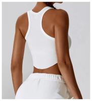 Top Deportivo de Yoga para Mujer Gimnasio Crop Tops Sin Costuras Uso en la Calle Cuello Redondo Manga Corta Secado Rápido Ideal para Primavera/Verano - details 12