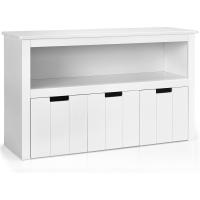 Armario para Juguetes con 3 Cajones con Ruedas, Estantería Infantil de Madera, Mueble de Almacenamiento con Estante Abierto, Contenedor para Habitación Infantil, Oficina - details 7
