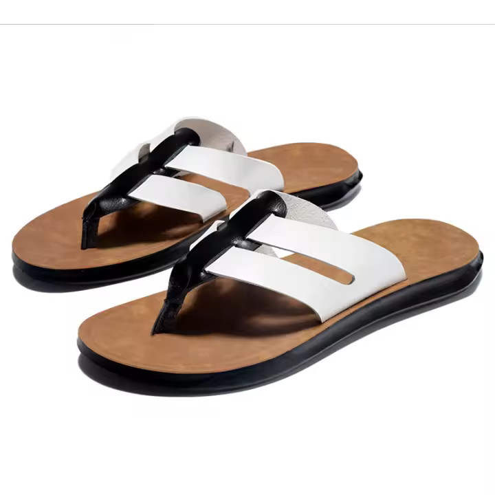 Zapatillas de hombre cómodas y a la moda, chanclas para exteriores, sandalias casuales de estilo coreano para hombre - 1