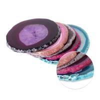 1 Uds. Losa de ágata roja, azul y púrpura de 70-90g, posavasos de cristal Mineral de amatista, borde galvanizado, rebanada de ágata geoda - details 32