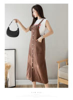 Vestido de mezclilla para mujer Vestido largo con tirantes sueltos y lisos - details 18