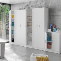 Armario Auxiliar Blanco 3 Puertas Acabado Mate Medidas: Ancho: 109 cm x Fondo: 37 cm x Alto: 180 cm - details 1
