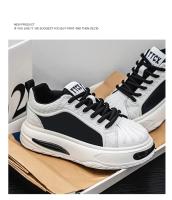 Papá zapatos versátiles casual zapatos deportivos Guochao hombres 2025 nuevos hombres de suela gruesa superficie de cuero aumentando zapatos blancos. - details 5