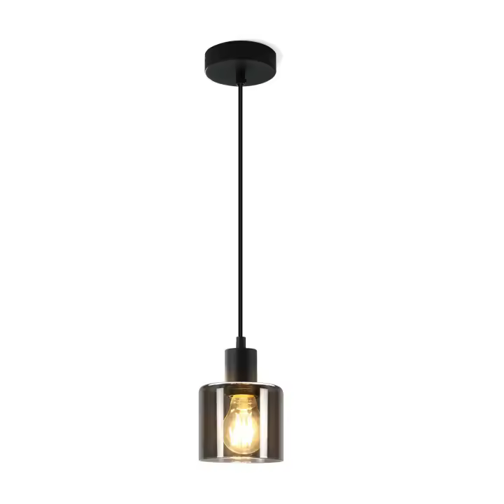 CBJKTX Lámpara colgante de hierro Diam.11cm E27 Max.40w Negro Vintage 1 bombilla Lámpara de comedor Lámpara colgante industrial retro para hotel - 1