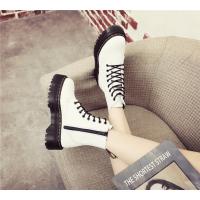 Suelas gruesas con forro polar Botas Dr. Martens, cremalleras laterales, botas cortas de mujer británica, suelas de pastel, botas de trabajo y zapatos de algodón - details 23