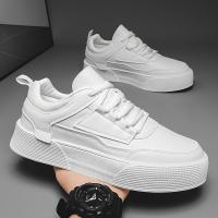 Zapatos de skate sólidos para hombre, cómodas zapatillas de deporte informales antideslizantes con cordones para actividades al aire libre para hombres - details 2