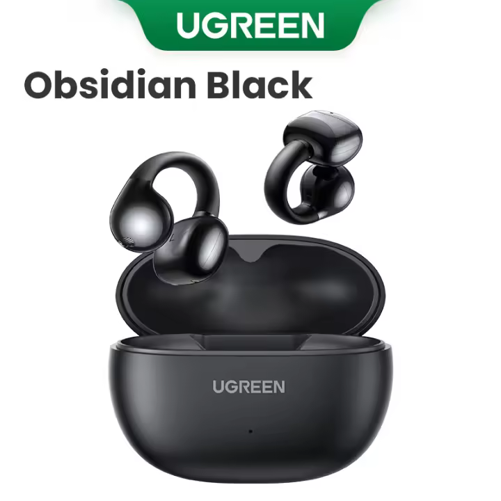 UGREEN HiTune S3 True Wireless Earbuds Auriculares inalámbricos Bluetooth 5.4, Auriculares deportivos abiertos con clip y cancelación de ruido ENC, reproducción 30H, carga rápida USB-C, Hi-Fi, resistente al agua IPX5 - 1