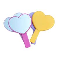 Handheld Mirror Small Heart Shaped Makeup Mirror Portable Plastic Travel Mirror for Women Girls