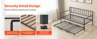 Cama Individual SucceBuy con Altura Ajustable, Base de Metal con Cama Nido, Luz LED Integrada y Estación de Carga, Listones de Metal Resistentes para Sala de Estar o Dormitorio - details 3