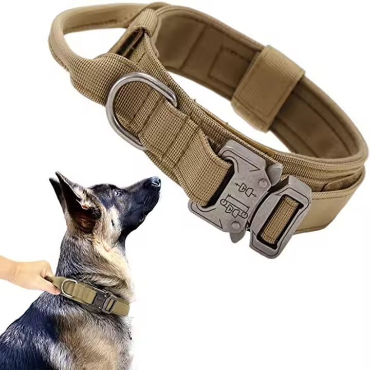 Collar táctico K9 para perro, Correa militar para mascotas, accesorios de entrenamiento para perros medianos y grandes, tamaño ajustable y extraíble - 1