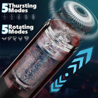 Masturbación masculina giratoria telescópica eléctrica taza de avión dispositivo de entrenamiento de pene punto abultado estimulante Sexual para adultos - details 2