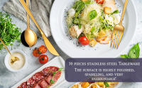 Conjunto de Vajilla de Acero Inoxidable 30 Piezas de Cubertería Plana Utensilios de Cocina Duraderos Juego de Palillos Brillantes - details 0
