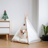 Caseta para mascotas con cojín grueso, tienda de campaña tipo tipi para gatos, lavable, cojín grueso, cama para perros, colchón suave, tienda de campaña plegable para mascotas, uso en interiores. - details 12