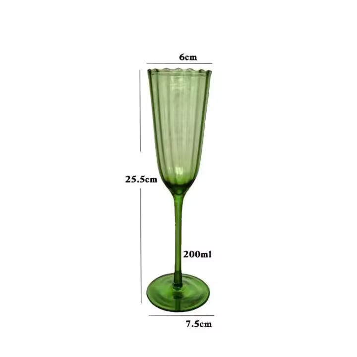 1 Uds. Copa de champán verde Vintage, copas para el hogar, patrón de copa de vino, copa de whisky para fiesta y boda - 1
