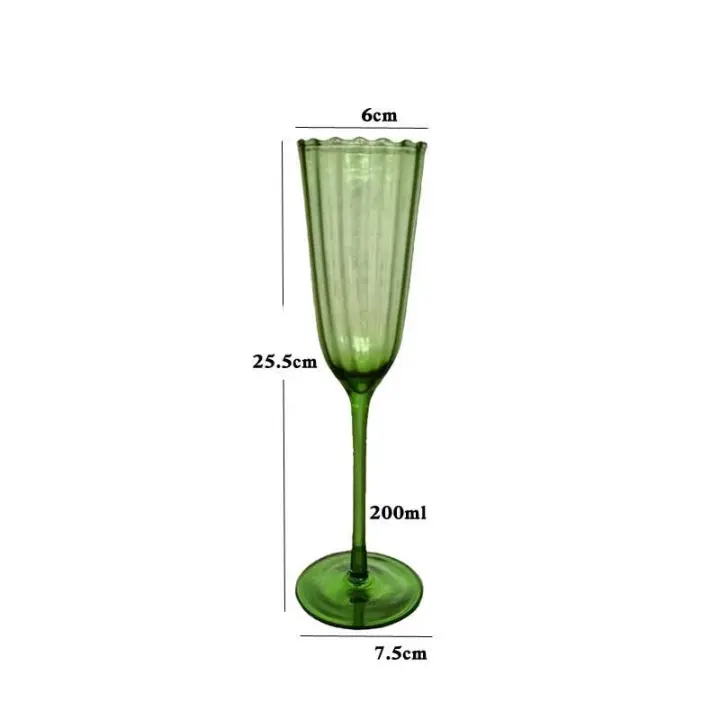 1 Uds. Copa de champán verde Vintage, copas para el hogar, patrón de copa de vino, copa de whisky para fiesta y boda - 1