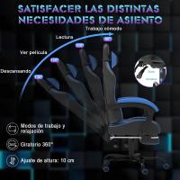 Silla de Juegos Ergónómica Silla de Oficina con Masajeador Carga de 150kg Ajustable Altura - details 39
