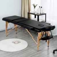 Masaje Plegable con pies de Madera, Altura Regulable con Accesorios y Bolsa de Transporte, 3 Secciones de Madera - details 1
