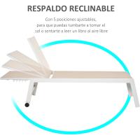 Hamaca de Aluminio para Exteriores Respalda Reclinable en 5 Posiciones Carga de 120 kg - details 4
