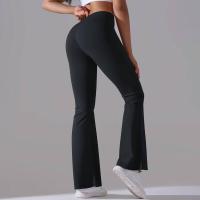 Leggings de yoga de color sólido para mujer, pantalones acampanados de cintura alta, elásticos, entrenamiento, pierna ancha - details 22