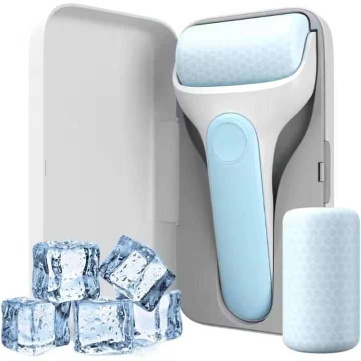 Rodillo de hielo Facial Premium con estuche de transporte y rodillos para ojos fríos de larga duración para ojos hinchados y masaje frío - 1