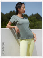 Camiseta holgada Moving Peach para mujer, ropa deportiva sin espalda, Top para correr, Fitness, manga corta, ATI - details 5