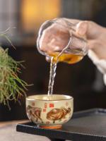 Ru Kiln Rice Yellow Master Kung Fu azul y blanco, té Personal para el hogar, taza de degustación de cerámica grande - details 10