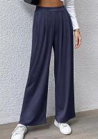 Pantalones de pierna ancha de cintura alta para mujer Ropa casual de primavera otoño - details 8