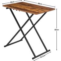 Mesa Plegable Ajustable de Altura Estilo Rústico Marrón Ideal para Sofá y Escritorio Portátil - details 2