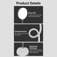 Lámpara LED de mesa recargable por USB, luz ajustable, Flexible, cuello de cisne, protección ocular, lámpara de lectura - details 10