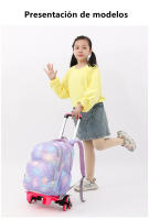 Mochila de Nylon Impermeable con Ruedas Patrón de Estampado 3 Piezas de Estuche y Carretilla - details 10