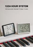 Reloj despertador ultrafino LCD pantalla grande higrómetro de temperatura Digital reloj despertador Simple diseño magnético relojes de decoración de escritorio - details 5