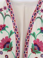 Chaleco Floral bordado Vintage para mujer, chaleco abierto sin mangas, Top corto informal de verano - details 4