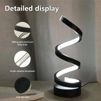 Lámpara de mesa LED USB de 5V, luz de escritorio en espiral creativa moderna, 3 colores regulables para dormitorio, sala de estar, oficina, Bar, iluminación decorativa - details 4