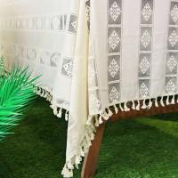Mantel rectangular bordado ahuecado Ence beige francés, mantel para banquete de boda, 탁 - details 11
