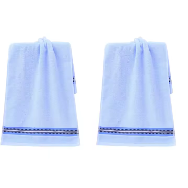 Toalla de regalo de 34x73cm, Toalla de baño a rayas, toalla facial de algodón gruesa de amor, toalla de mano de lujo con absorción de agua para el hogar, 2 uds. - 1